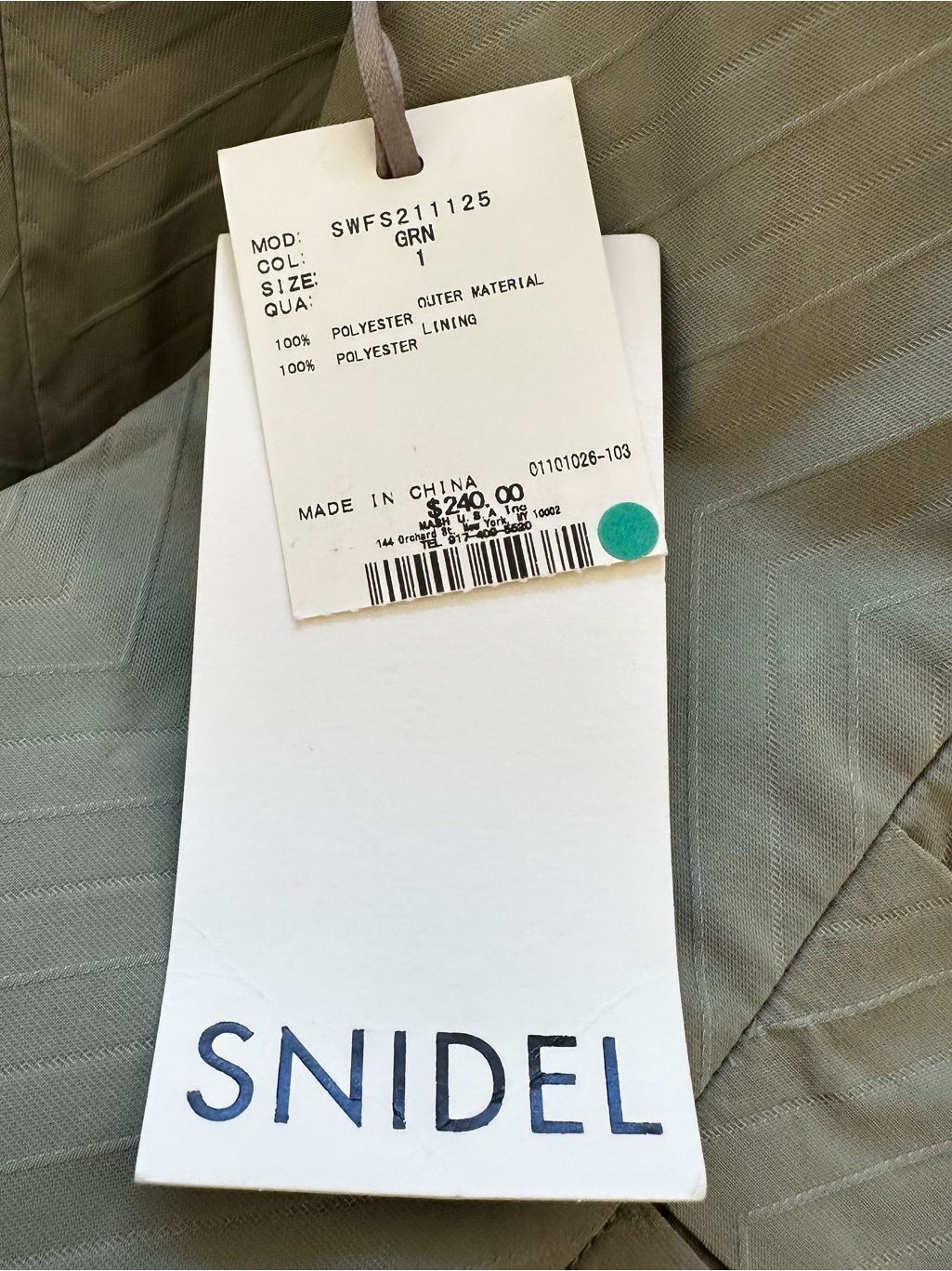Snidel Sage Green Bow Waist Textured Maxi Skirt Nwt Size 1 Japanese Fashion — image 7 of 8